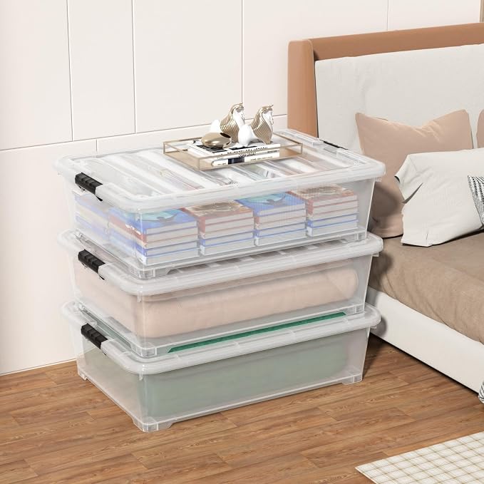 50 Quart Plastic Under Bed Storage Boxes - Image 4