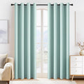 PONY DANCE Aqua Blackout Curtains 80 inch Long 2 Panels Set, Thermal Insulated by PONYDANCE