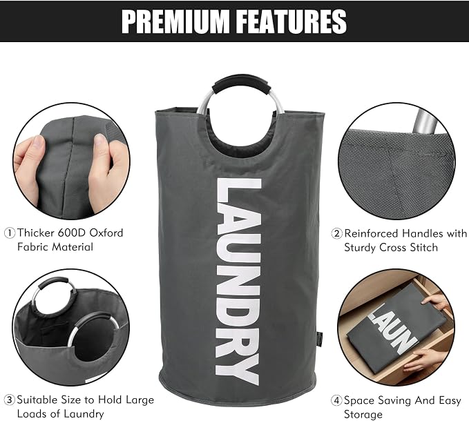 DOKEHOM 125L X-Large Collapsible Washing Laundry Basket Bag - Image 7