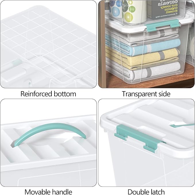 Zopnny 14 Quart Plastic Lidded Storage Bin - Image 3