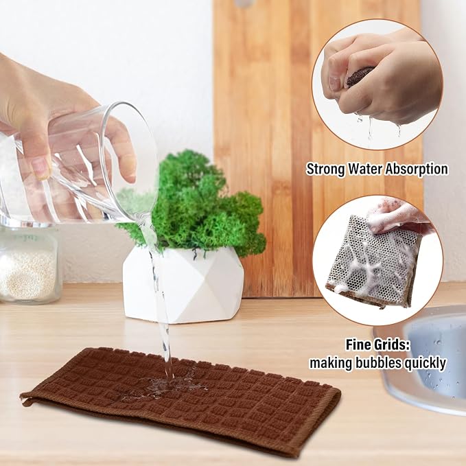 Dish Cloths for Washing Dishes 8 Pack Multipurpose Wire Miracle Cleaning Coths - Image 3