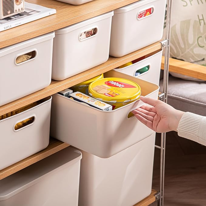 Plastic Storage Bins with lids, Storage Baskets, Container with handle - Image 4