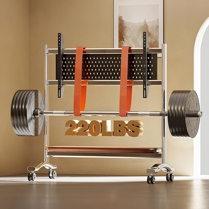 Stainless Steel Art Rolling TV Cart, Mobile TV Stand - Image 5