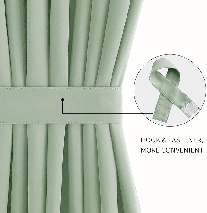 DWCN French Door Curtains – Rod Pocket Thermal Blackout Curtain - Image 2