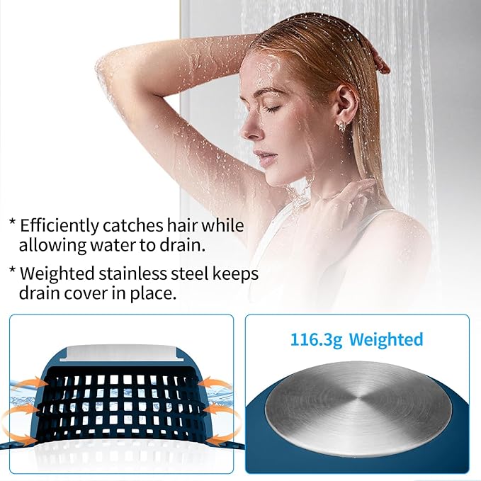 Shower Drain Hair Catcher, Bathtub Drain Cover Foldable Silicone Shower & Tub - Image 4