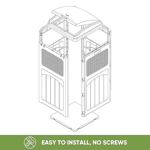 Patiowell 36 Gallon Outdoor Trash Can, Resin Outdoor Garbage Can - Image 7