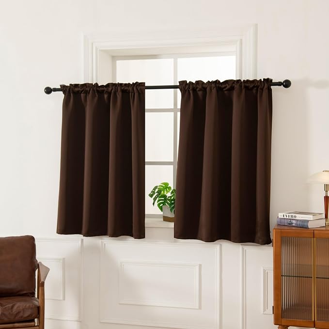 Pickluc Blackout Curtains 45 Inches Long 2 Panels, Room Darkening Tiers - Image 3