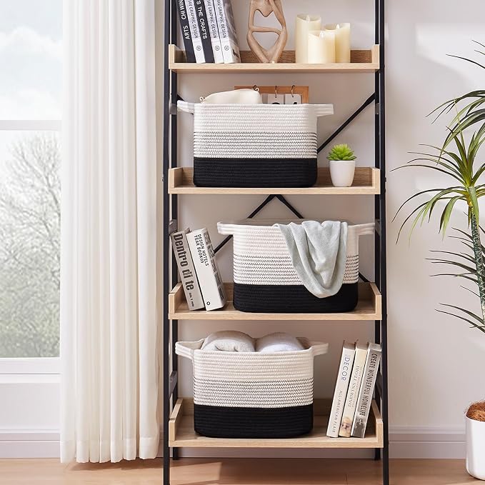Storage Baskets for Organizing, Woven Baskets for Shelves, Rectangle Decorative - Image 3