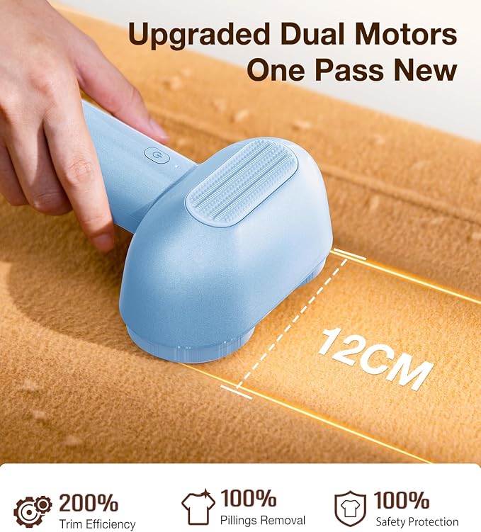 TORRAS Dual-Head Fabric Shaver, Longest Durability & 50ml Large Capacity - Image 3