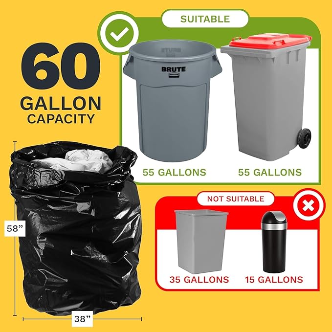 ToughBag 55 Gallon Trash Bags Heavy Duty - Image 2