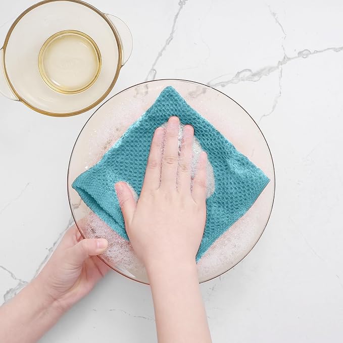 Homaxy 100% Cotton Waffle Weave Kitchen Dish Cloths, Ultra Soft Absorbent Quick - Image 4