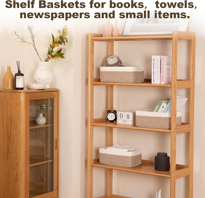 3 Pack Small Storage Baskets for Organizing, Cute Woven Decorative Gift Baskets - Image 4