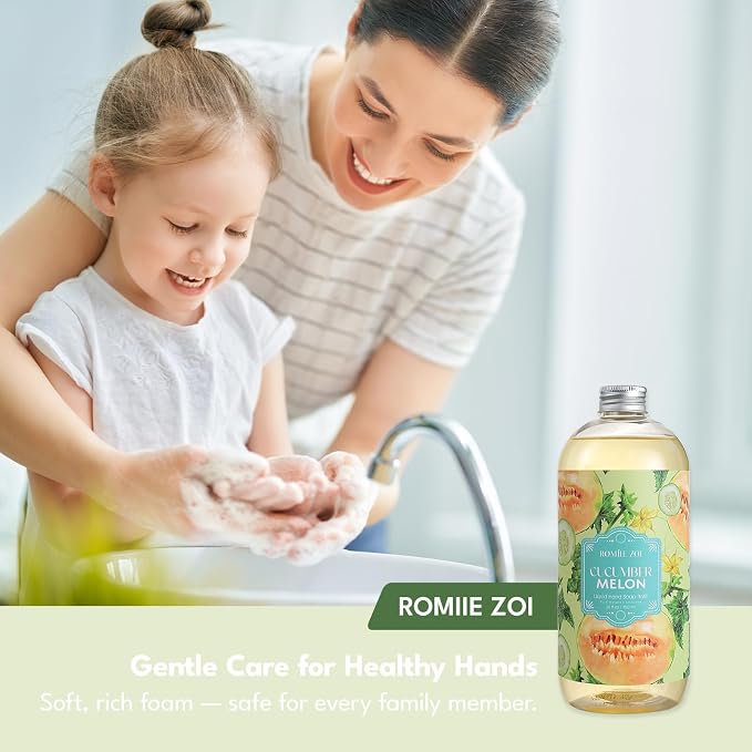 ROMIIE ZOI Liquid Hand Soap Refills Gift Set – Cucumber & Melon Scent – 3 x 26 - Image 6