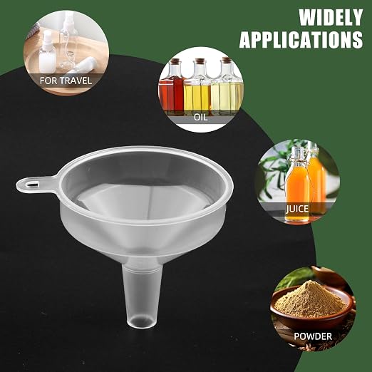 8PCS Mini Clear Funnels for Filling Bottle, Kitchen Small Funnel/Plastic Funnel - Image 3
