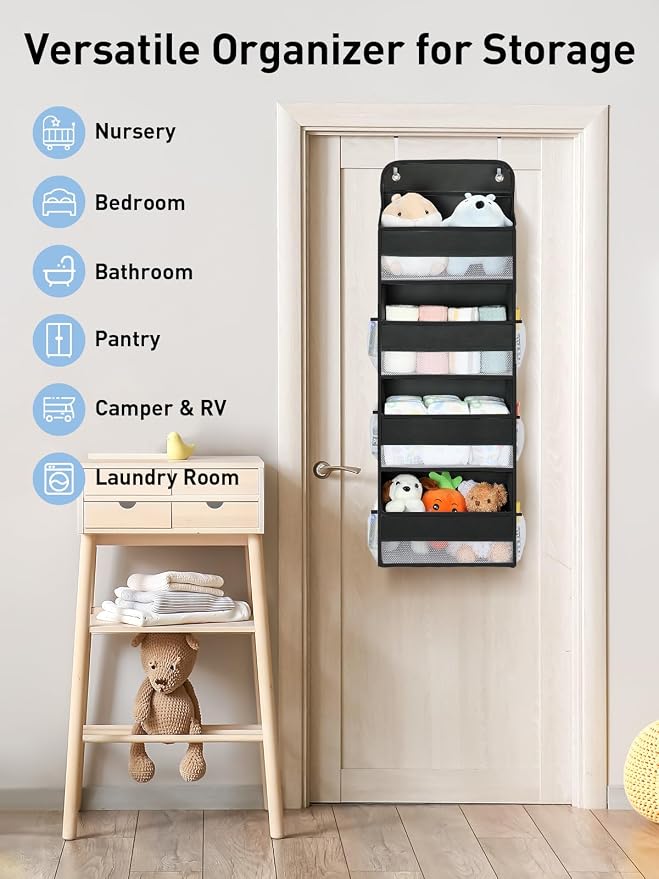 Yecaye 1 Pack Over the Door Organizer, 35.2lbs Load Toy Stuffed Animal Storage - Image 6