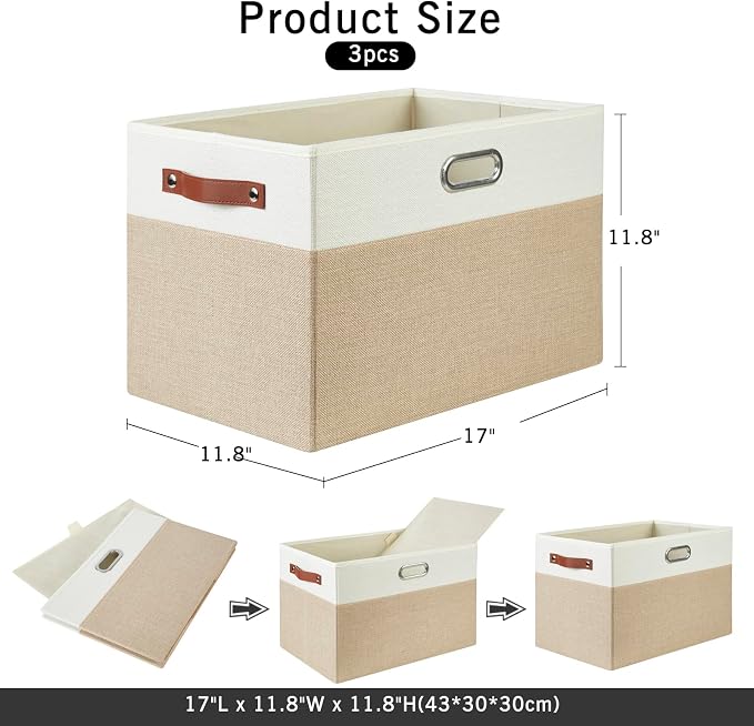 Large Collapsible Fabric Storage Bins - Image 2