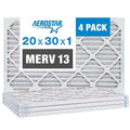 Aerostar 20x30x1 MERV 13 Air Filter, 4 Pack Set of HVAC Furnace Filters by AirFiltersDelivered