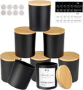 CONNOO 8 Pack 14 OZ Empty Black Glass Candle Jars by CONNOO