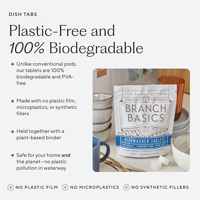 Branch Basics Dishwasher Tablets – 40 Ct, 3 Pack | Plastic-Free, Fragrance-Free - Image 5