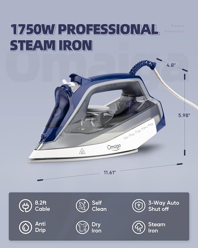 Steam Iron for clothes - 1750W Clothes Iron - Image 2