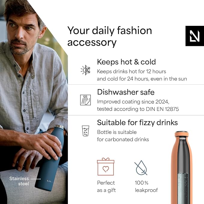 LARS NYSØM Stainless Steel Insulated Water Bottle 12oz 17oz 25oz 34oz 51oz | - Image 2