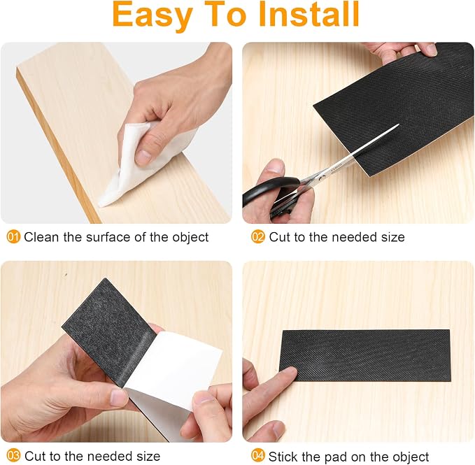 CHUNZEXI Non Slip Furniture Pads 6 PCS 5" x 4", Self Stick Rubber Grippers - Image 5