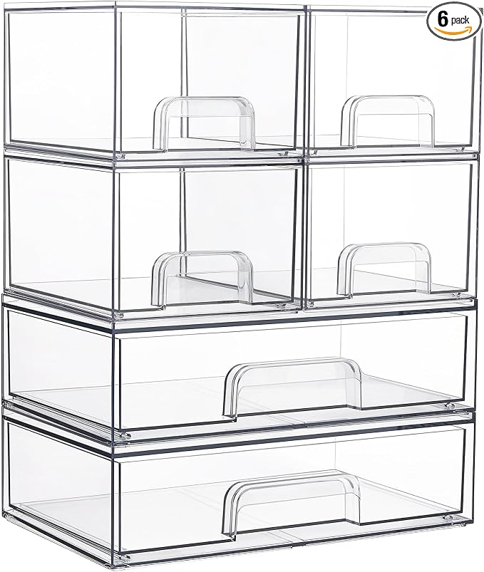 Vtopmart Stackable Storage Drawers Set of 6, Laundry Room Organization by Vtopmart