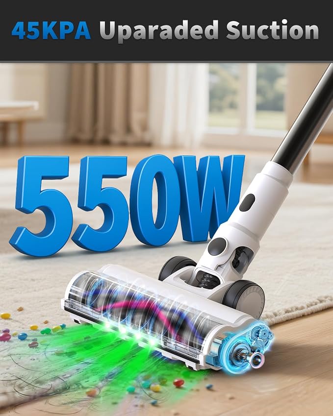 Cordless Vacuum Cleaner, 2 Batteries 110 Mins Runtime Vacuum Cleaners - Image 3