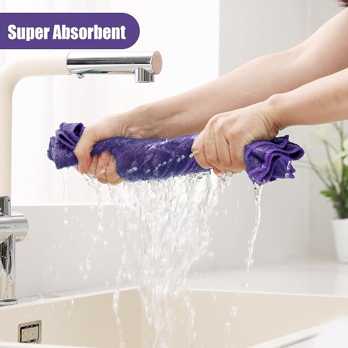 Homaxy Microfiber Kitchen Towels and Dishcloths Set, 16 Pack Soft and Absorbent - Image 3