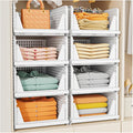 SNSLXH 5 Pack Stackable Closet Storage Basket, Space-Saving Clothes Storage by SNSLXH
