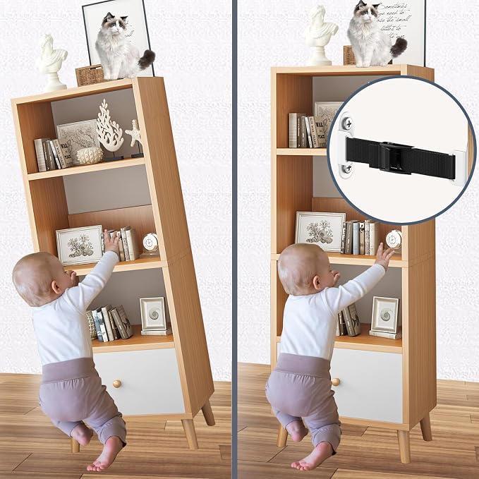 Furniture Anchors（2 Sets）for Baby Proofing Removable Anti Tip Furniture Anchors - Image 2