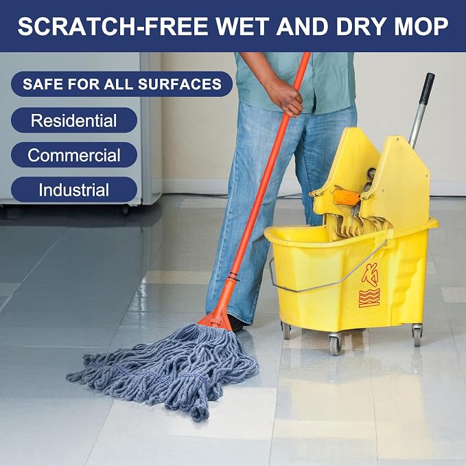 KeFanta 6 Pack Heavy Duty Commercial Mop Head Replacement, Wet Industrial - Image 3