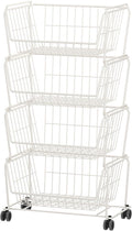 PUSDON Stackable Metal Storage Carts, Dual Use Shelf by PUSDON