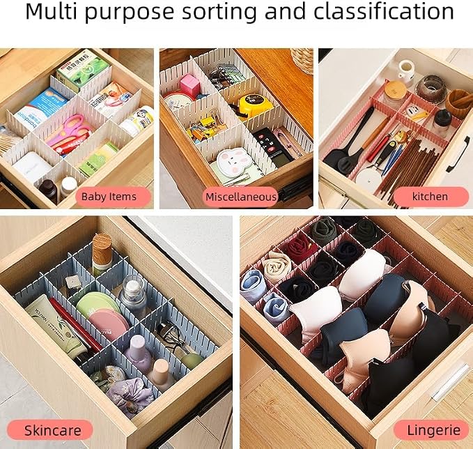 4 inches Adjustable Drawer Divider Kit – 4 Pack – DIY Expandable Organizer - Image 3