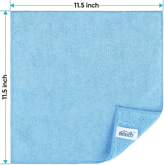 HOMEXCEL Blue Microfiber Cleaning Cloth, 12 Pack Premium Microfiber Towels - Image 2