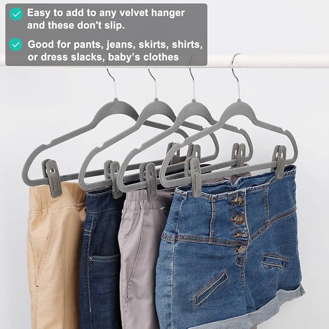 Grey Hanger Clips for Velvet Hangers - Image 3