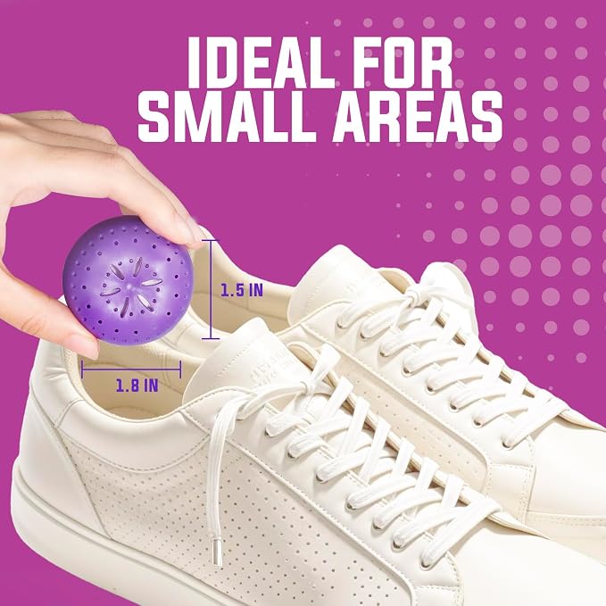 4 Pack Baking Soda Deodorizers, Lavender Scent Shoe Deodorizer Balls, Air - Image 4