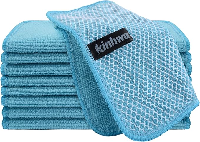 KinHwa Kitchen Washcloths for Dishes Absorbent Microfiber Dish Cloths Quick Dry by KinHwa