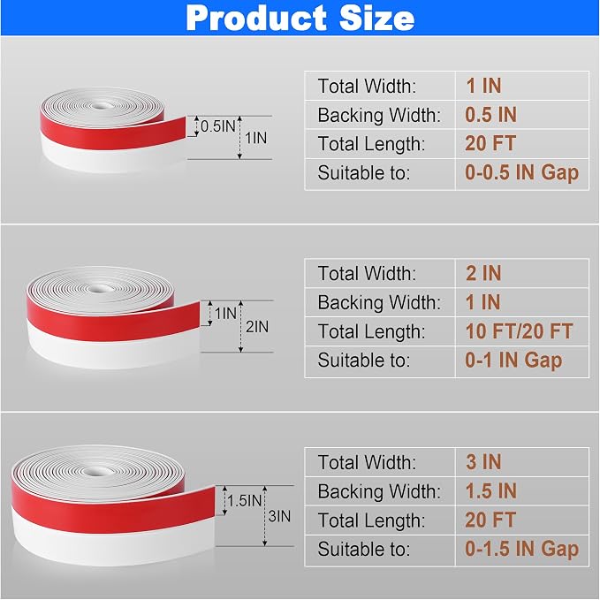 ToLanbbt Weather Stripping Silicone Door Seal Strip 2 in x 10 ft Door Draft - Image 2