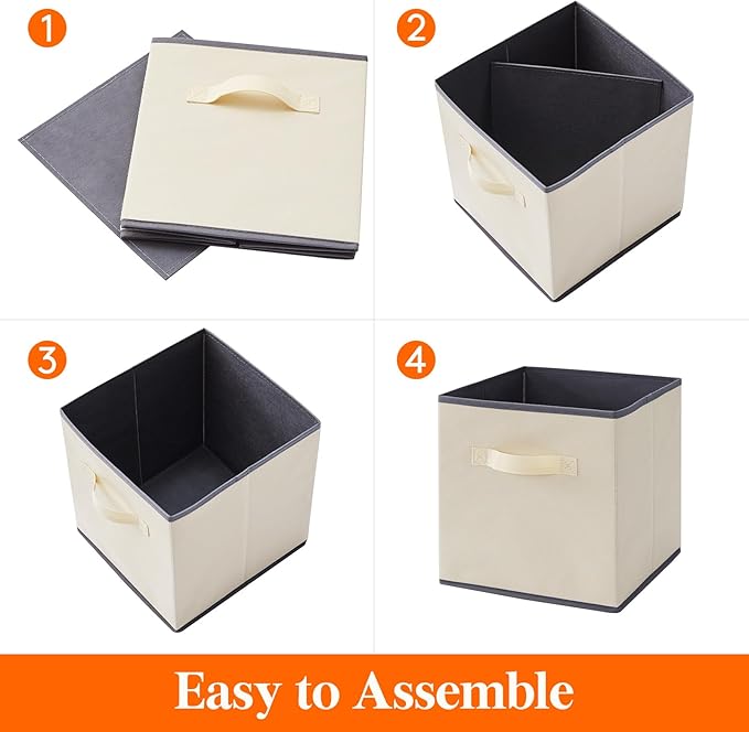 Lifewit 12 Packs Storage Cubes, 11 Inch Cube Storage Bins, Foldable Decorative - Image 2