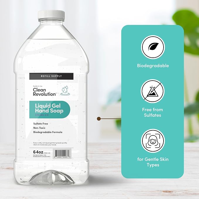 Clean Revolution Liquid Gel Hand Soap, Silky Rich Liquid, Quick Lather - Image 4