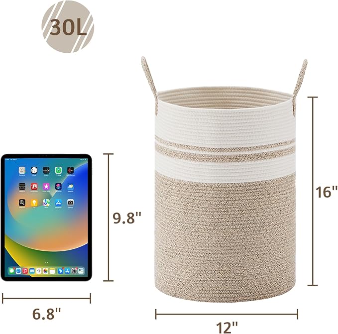 VIPOSCO Tall Laundry Hamper, Woven Rope Storage Basket - Image 5