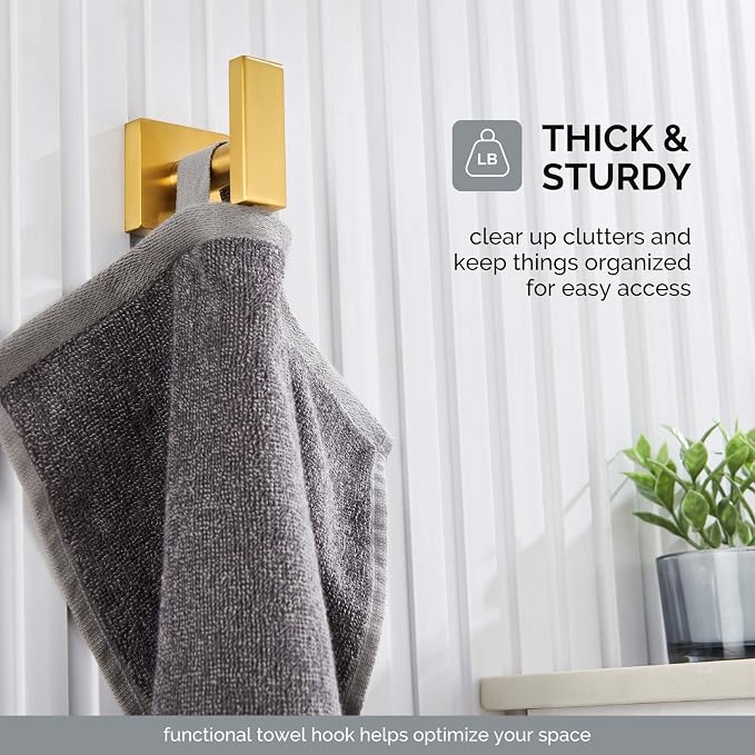 Angle Simple Towel Hook for Bathroom, SUS 304 Stainless Steel Robe Coat Hook - Image 7