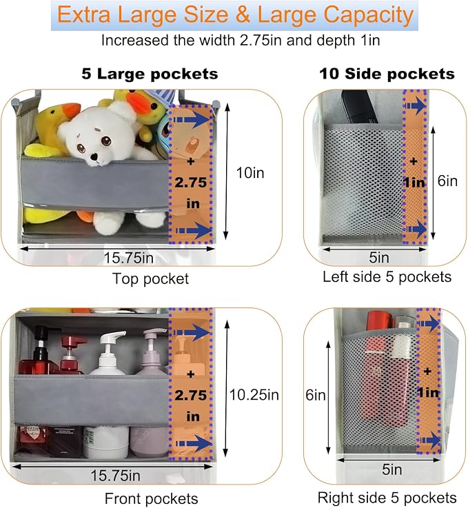 Extra Large Over The Door Organizer Storage 6-Shelves and 12 Side Pockets - Image 2