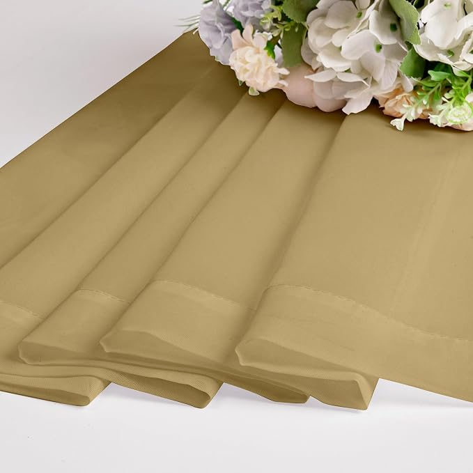 Chyhomenyc Gold Sheer Curtains 63 Inch Length 2 Panels, Rod Pocket Solid Window - Image 7