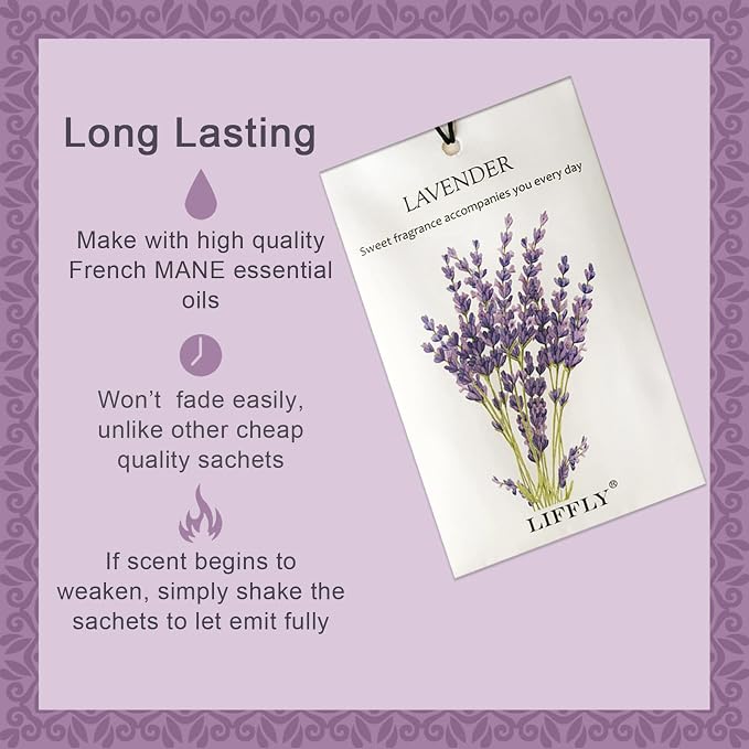 14 Packs Scented Sachets for Drawers and Closets Lavender Fresh Linen Cherry - Image 2
