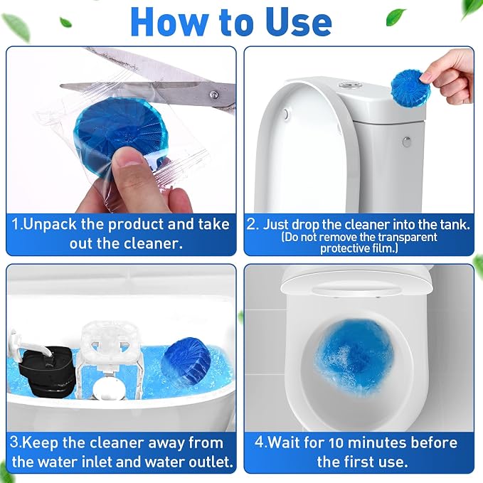 Qualirey 100 Pack Automatic Toilet Cleaner Tablets Toilet Bowl Long Lasting - Image 3