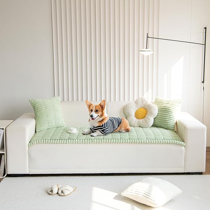 OTOB Dog Couch Covers for 3 Cushion Washable Non Slip Plush Pet Friendly Bed - Image 7