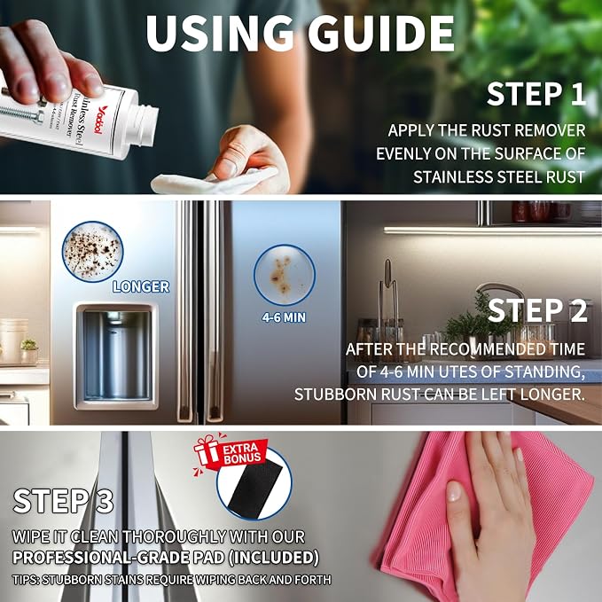 Stainless Steel Rust Stain Remover & Cleaner, Rust Spot Stain Remover - Image 3