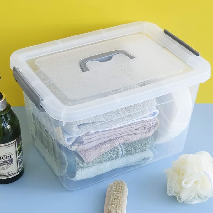 4-Pack Clear Plastic Storage Latch Box - Image 6